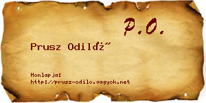 Prusz Odiló névjegykártya